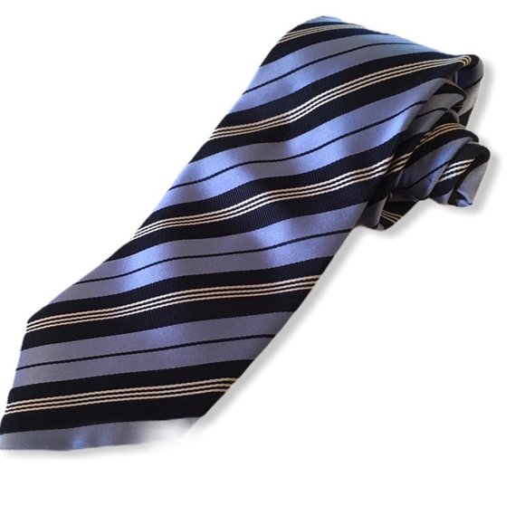 Zara Man Tie Mens Neck tie 100% Silk blue - Picture 1 of 4